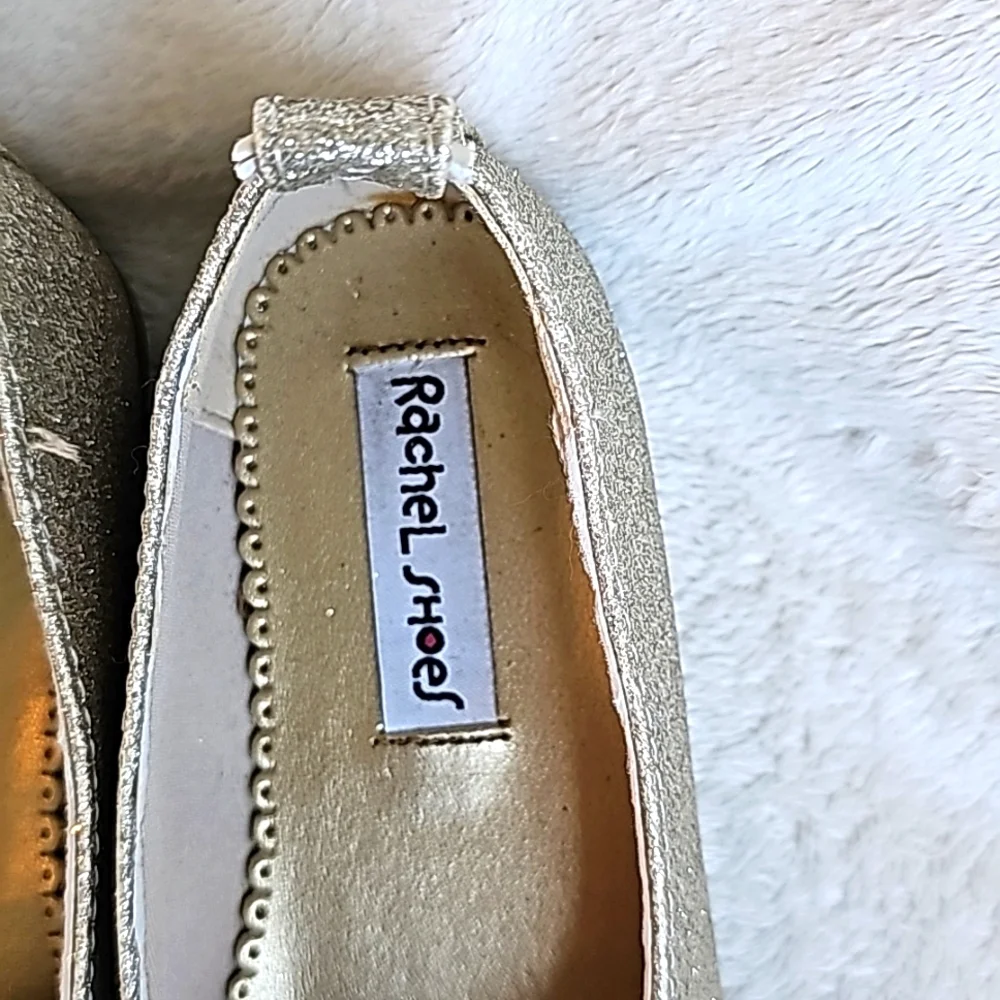 RACHEL SHOES | Toddler Girl's Glitter Gold Sparkle Formal Shoes
